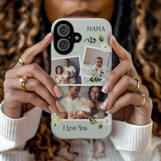 Sweet Greenery Mama Custom Photo Gift Case-Mate iPhone Case (Creator Uploaded)
