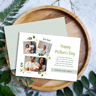 Sweet Greenery Mother's Day Photo Card for Mum