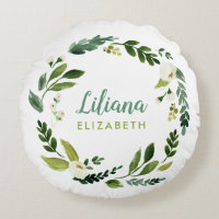 Sweet Greenery Wreath Baby Name Monogram