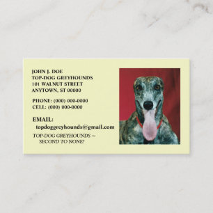 SWEET GREYHOUND ADOPTION DOG PET BUSINESS CARDS