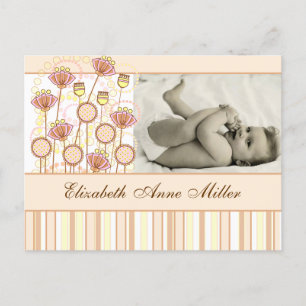 Sweet Groovy Blooms Baby Announcement
