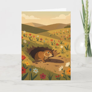 Sweet Groundhog Day   Wishing for Spring! Card