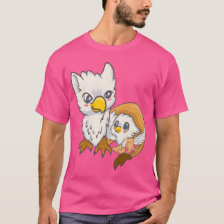 Sweet Gryphon Family Birds Kawaii Anime Japanese r T-Shirt