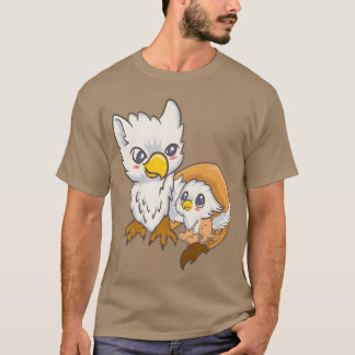 Sweet Gryphon Family Birds Kawaii Anime Japanese r T-Shirt