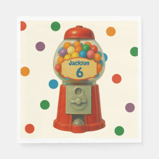 Sweet Gumball Candy Kids Birthday Party Napkin