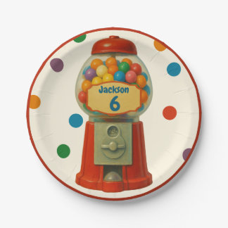 Sweet Gumball Candy Kids Birthday Party Paper Plate