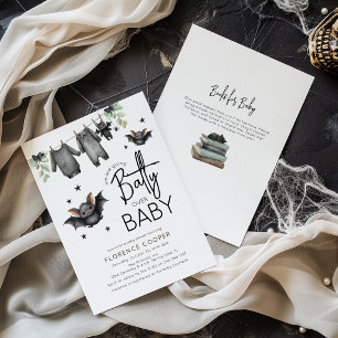 Sweet Halloween Batty Over Baby   Baby Shower Invitation
