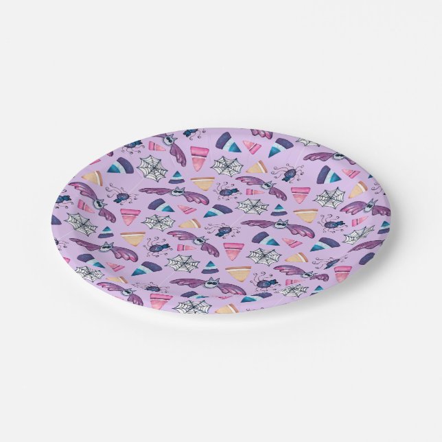Sweet Halloween-Lavender  Paper Plate (Angled)