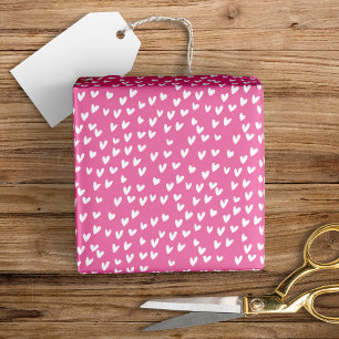 Sweet Hand-Drawn Hearts Pattern Birthday Valentine Wrapping Paper