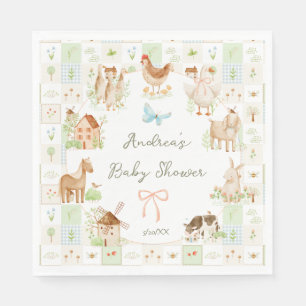 Sweet Handpainted Grandmillenial Farm Baby Shower Napkin