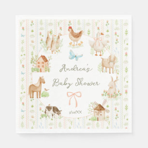Sweet Handpainted Grandmillenial Farm Baby Shower Napkin