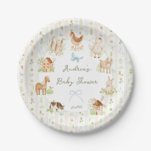 Sweet Handpainted Grandmillenial Farm Baby Shower Paper Plate
