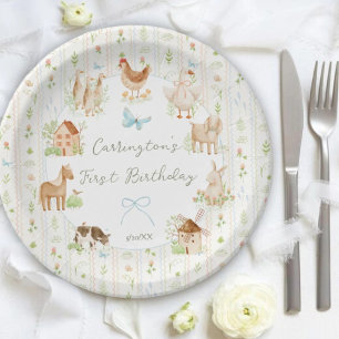 Sweet Handpainted Grandmillenial Farm Birthday Paper Plate