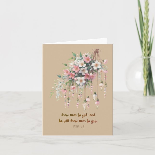 Sweet Hanging Petal Parade Draw Near to God Card (Front)