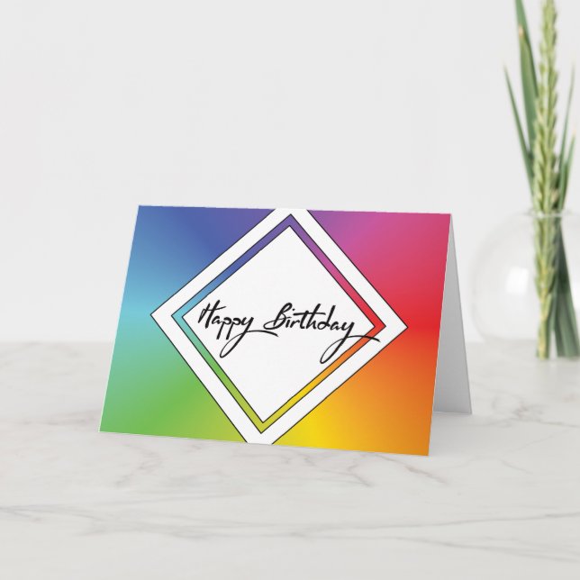 Sweet Happy Birthday to You Wish in Rainbow Colour Card (Front)