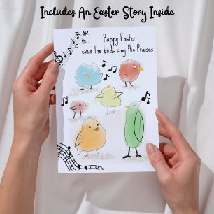 SWEET Happy Easter, even the birds sing greeting Card