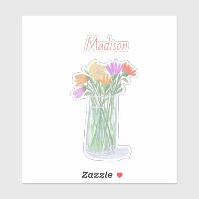 Sweet Happy Flowers +Custom Name (Sheet)