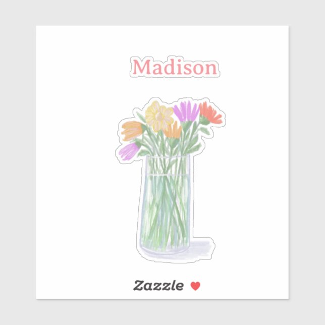 Sweet Happy Flowers +Custom Name (Sheet)