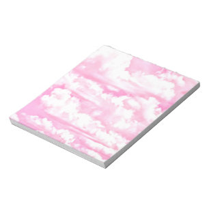 Sweet Happy Fuchsia Pink Clouds Notepad