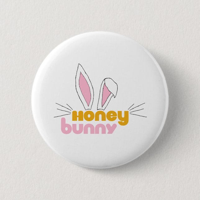 Sweet Happy Hunny Bunny Honey Rabbit Art 6 Cm Round Badge (Front)