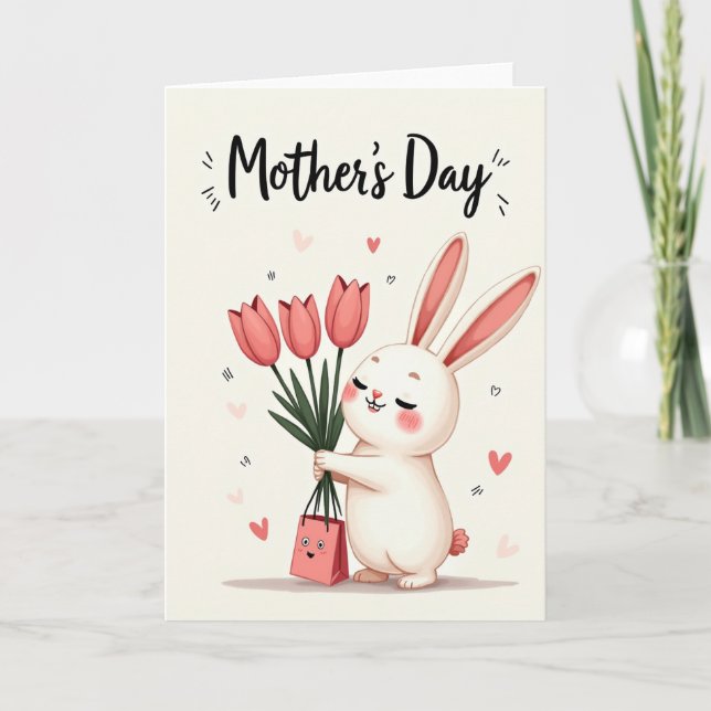 Sweet Hare Mothers Day Card (Front)