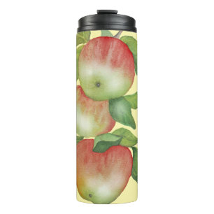 Sweet Harmony: Watercolor Apples and a Bee Thermal Tumbler