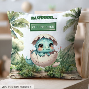 Sweet Hatching Soon Baby Dinosaur Personalized Cushion
