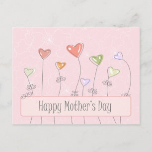 Sweet heart balloons happy mothers day postcard