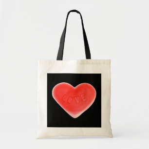 Sweet Heart Black budget tote bag