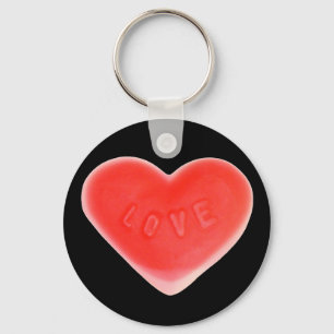 Sweet Heart Black keychain round