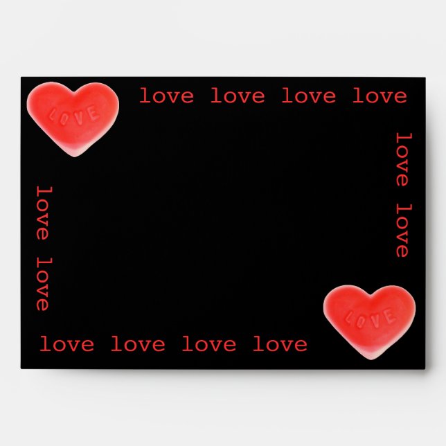 Sweet Heart Black 'love' envelope (Front)