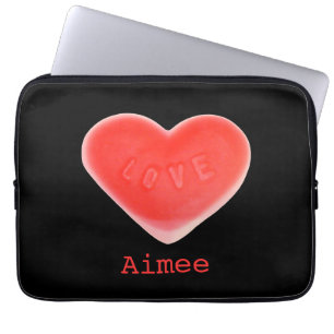 Sweet Heart Black 'Name' 13" laptop sleeve