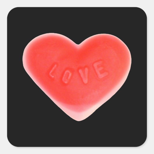 Sweet Heart Black sticker square (Front)