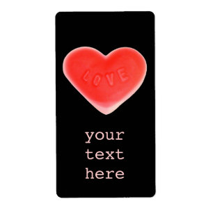 Sweet Heart Black 'Your Text' label large