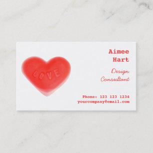 Sweet Heart business card side red back