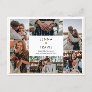 Sweet Heart Editable Colour Save The Date Postcard