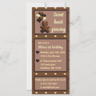 "Sweet heart growing" birthday invitation