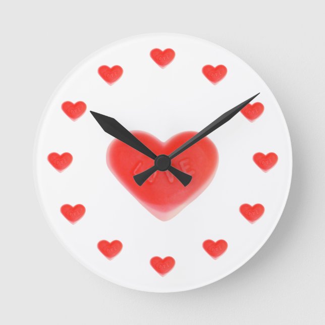 Sweet Heart 'hearts' clock round (Front)