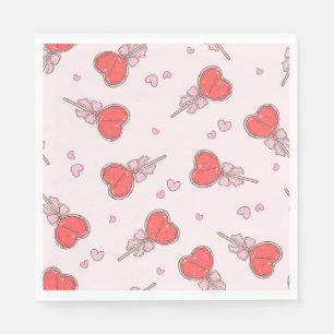 Sweet Heart Lollipop Pattern Napkins