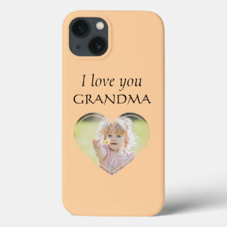 Sweet Heart Love You Grandma Photo Editable Colour iPhone 13 Case