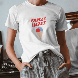 sweet heart modern typography red pretty ice cream T-Shirt
