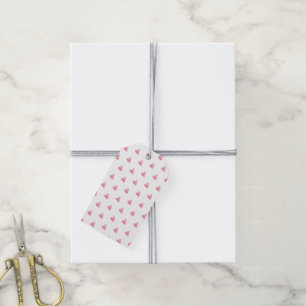 Sweet Heart Pattern Love Watercolor Art Red Modern Gift Tags