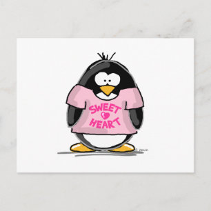 Sweet Heart Penguin Postcard