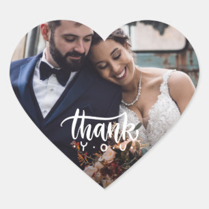 Sweet Heart Photo Wedding Thank You Favour Heart Sticker
