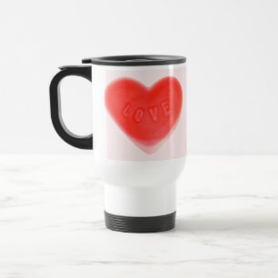 Sweet Heart Pink 2 hearts travel mug