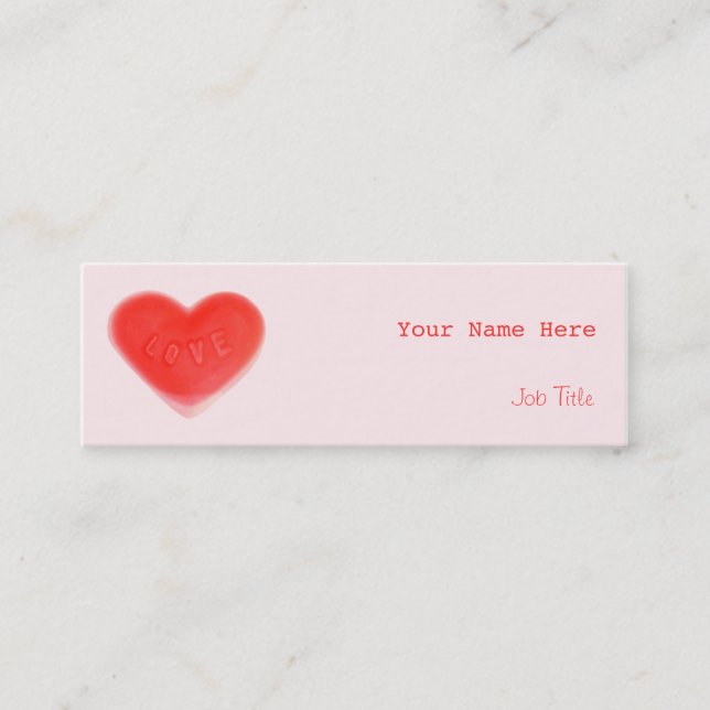 Sweet Heart Pink business card red skinny (Front)