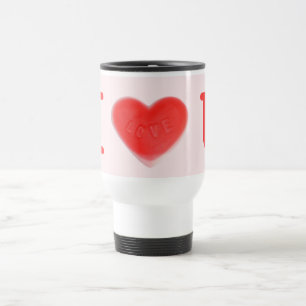 Sweet Heart Pink 'I love U' travel mug