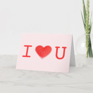 Sweet Heart Pink 'I love U' Valentine's Day card