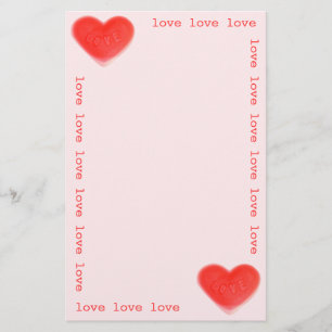 Sweet Heart Pink  'love' stationery