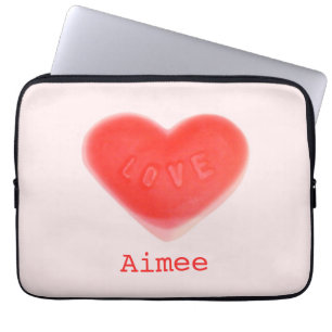 Sweet Heart Pink 'Name' 13" laptop sleeve